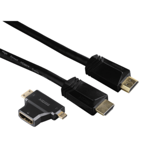 Hama HDMI cable, 1.5 m + HDMI adapter